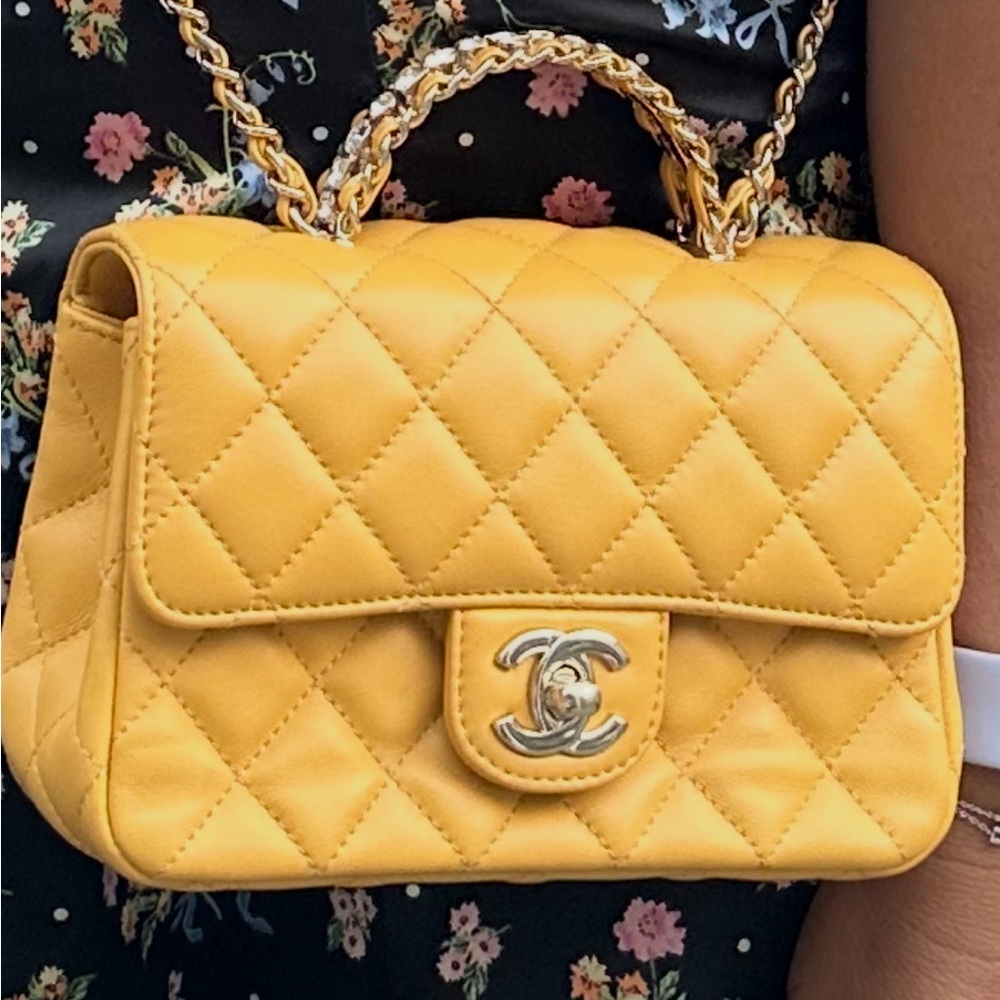 Chanel Yellow Quilted Leather Handbag from Paris 2024